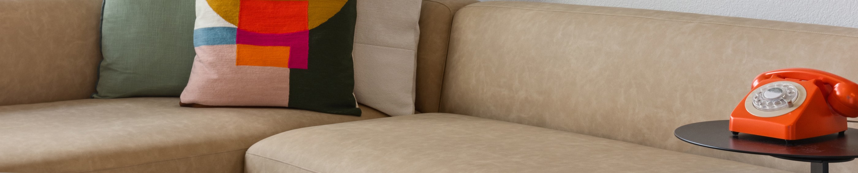 A brown couch in a living room