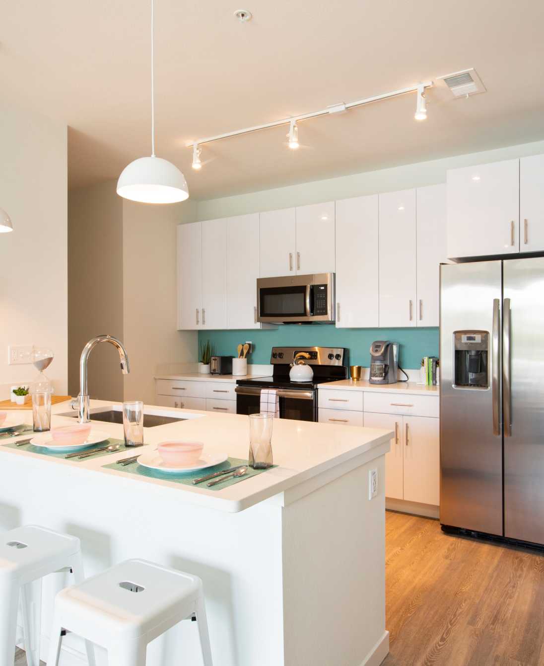 Kitchen with white cabinetry