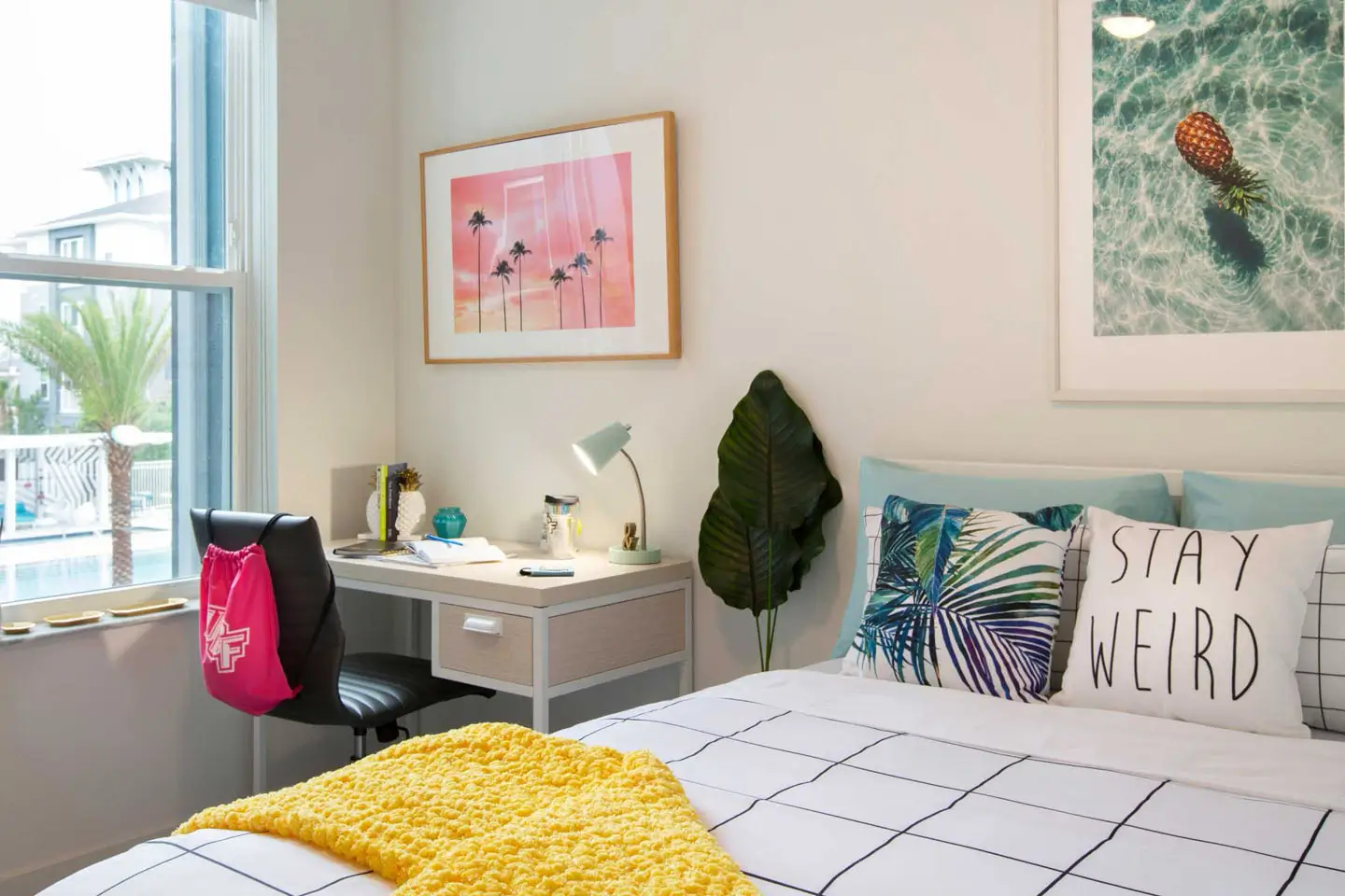 furnished student apartment bedroom