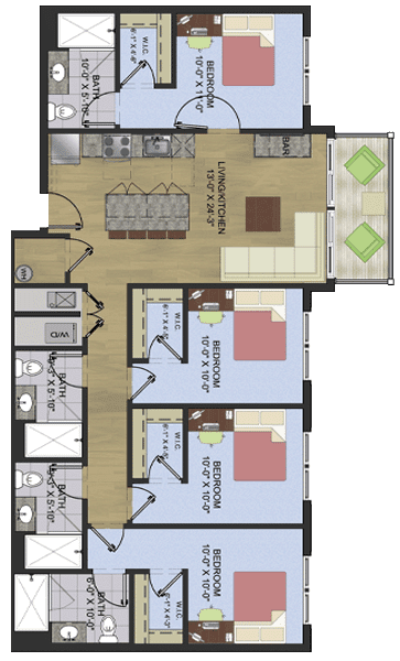 UM Off Campus Housing Floor Plans In Oxford, MS