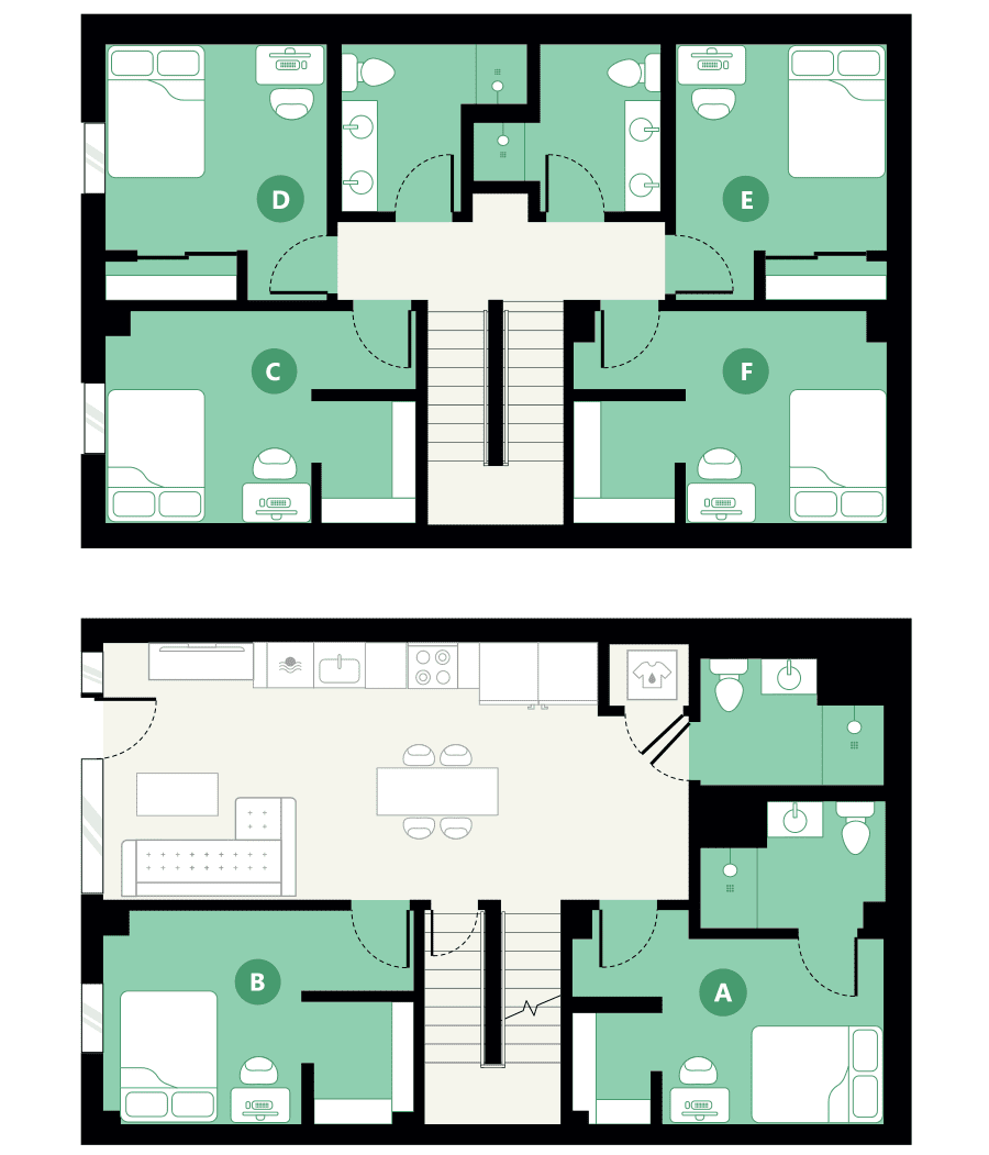 Rendering for 6x4 Townhome A floor plan