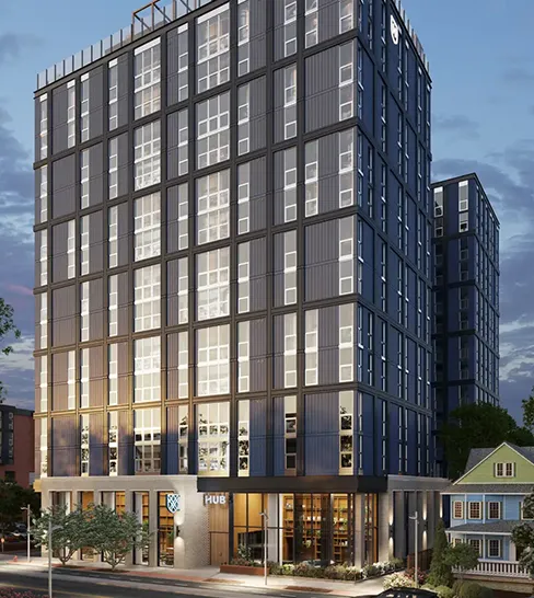 exterior of the Hub Raleigh building