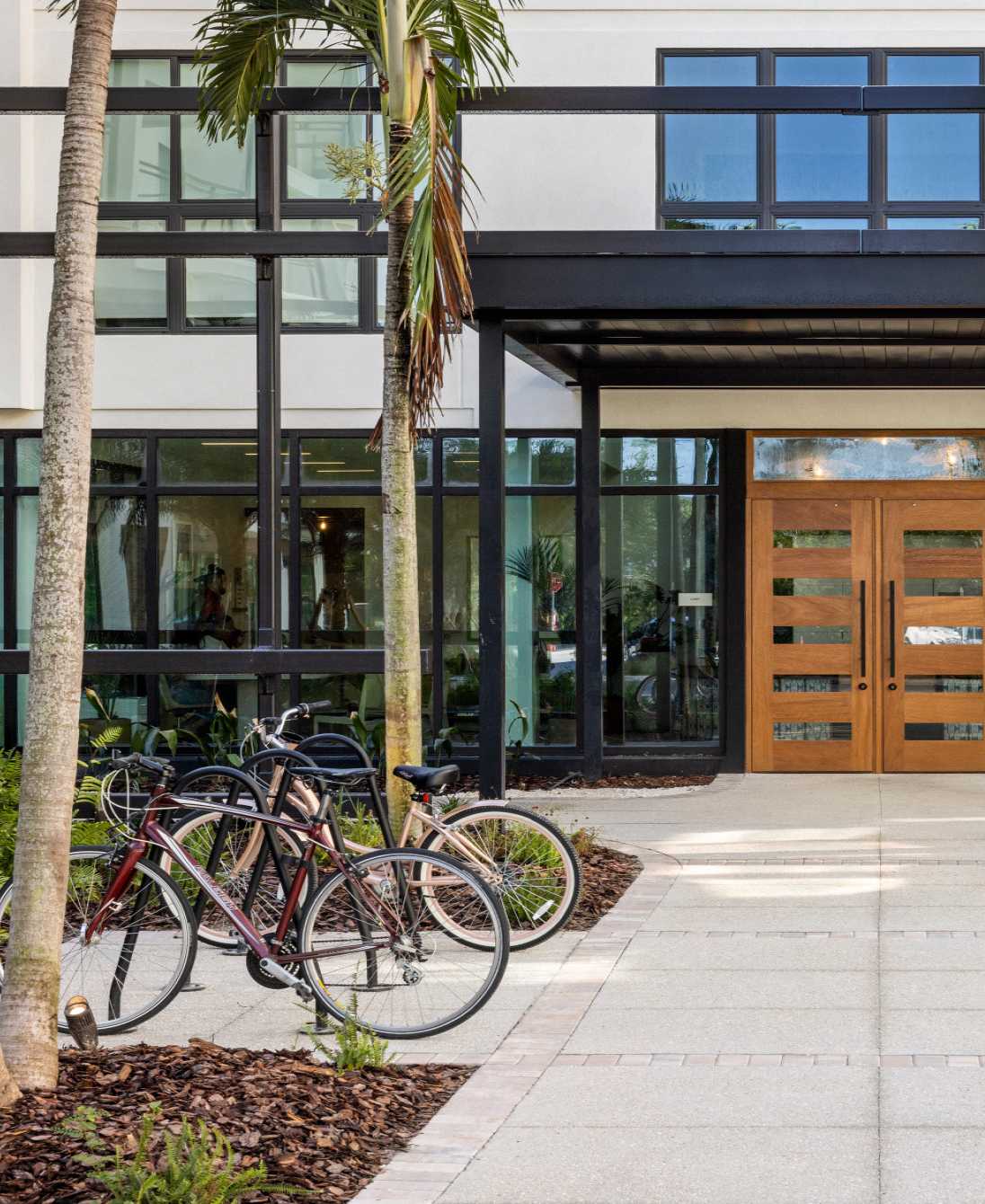 Bicycles outside an apartment building