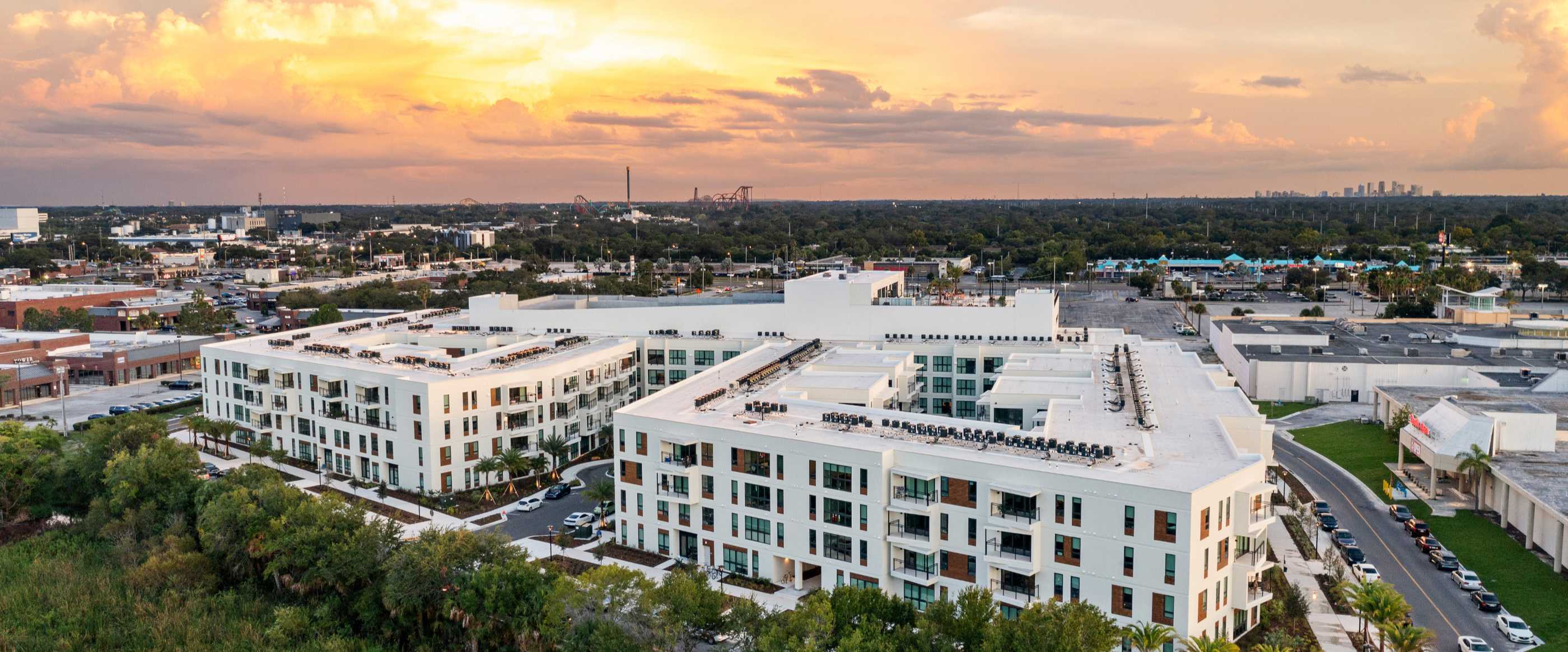 Aerial view of the Hub Tampa community