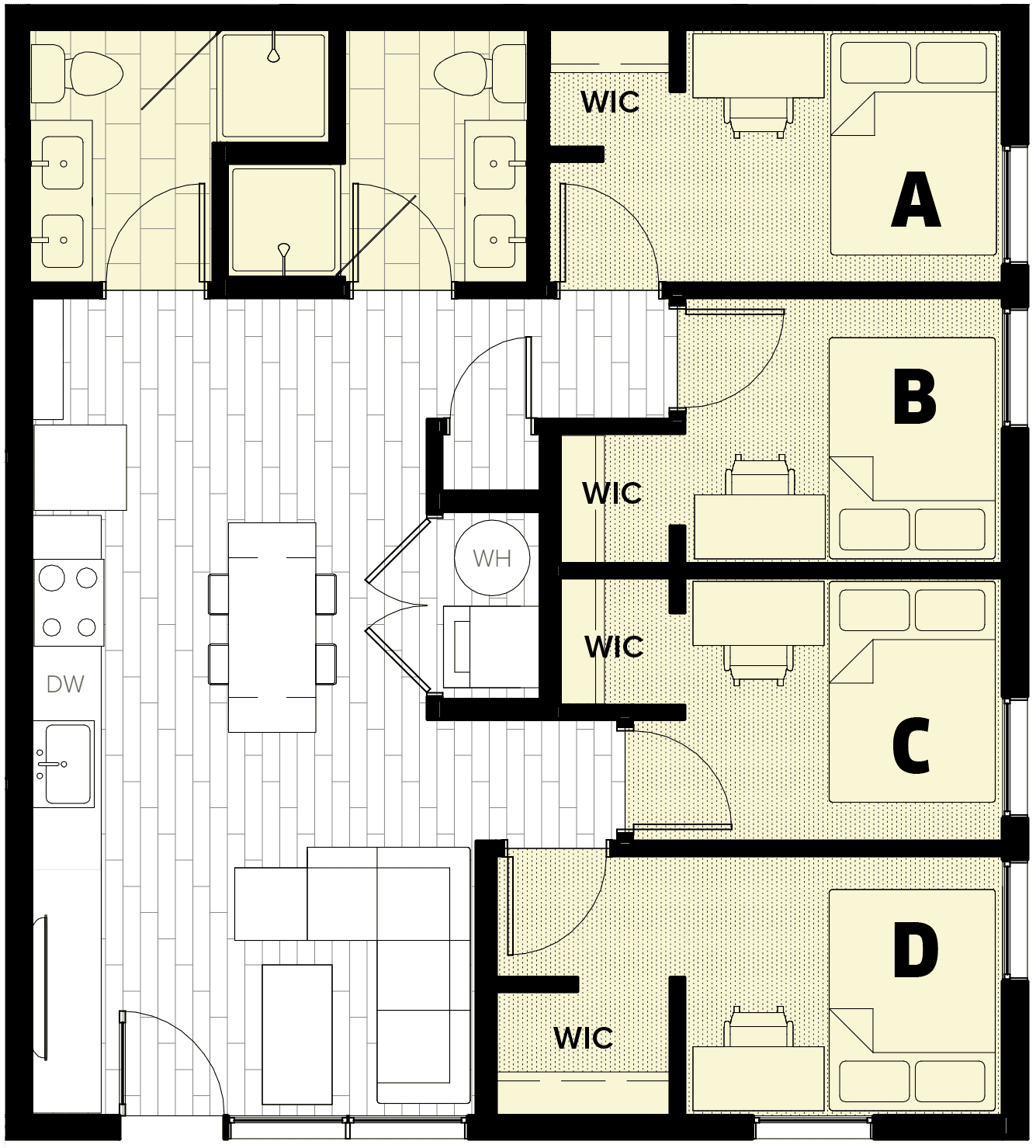 Rendering for 4x2 A floor plan