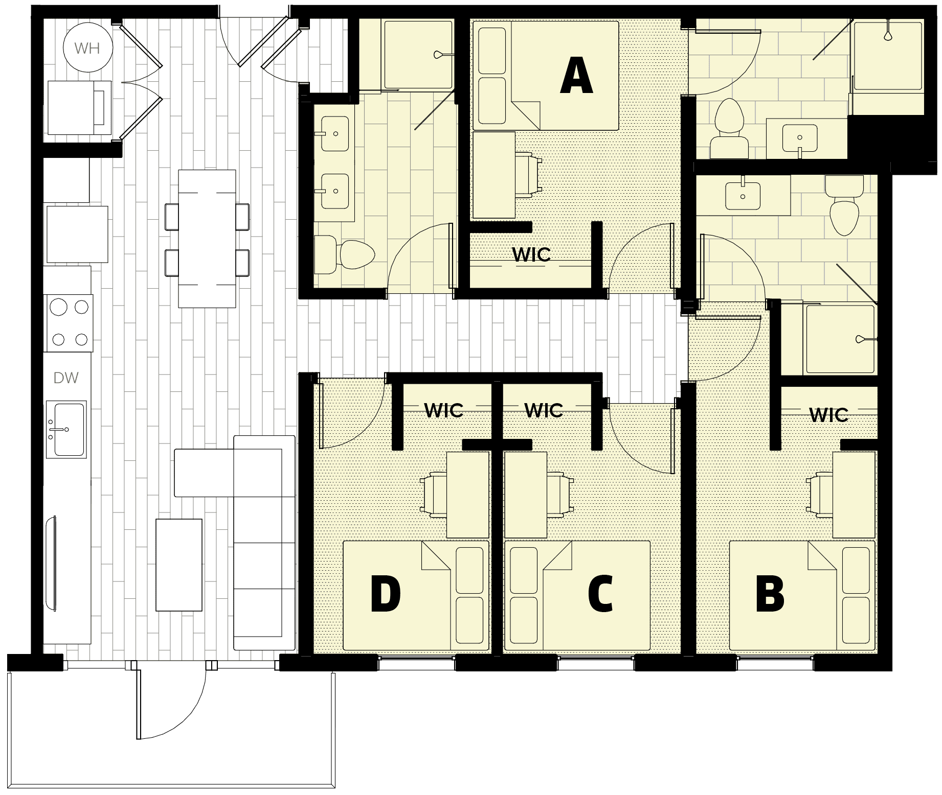 Off Campus Student Housing Floor Plans Near UA