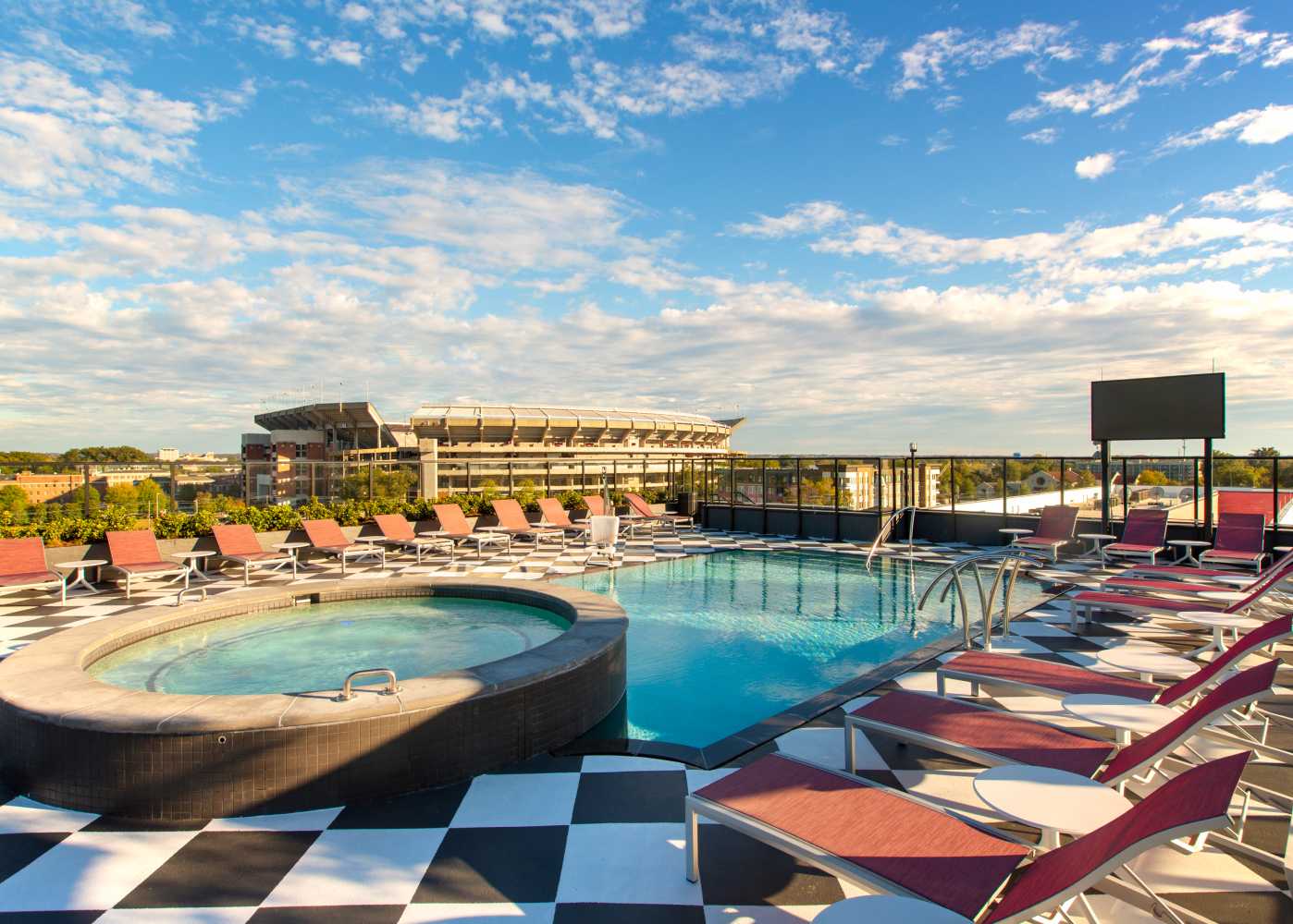 A resort-style swimming pool