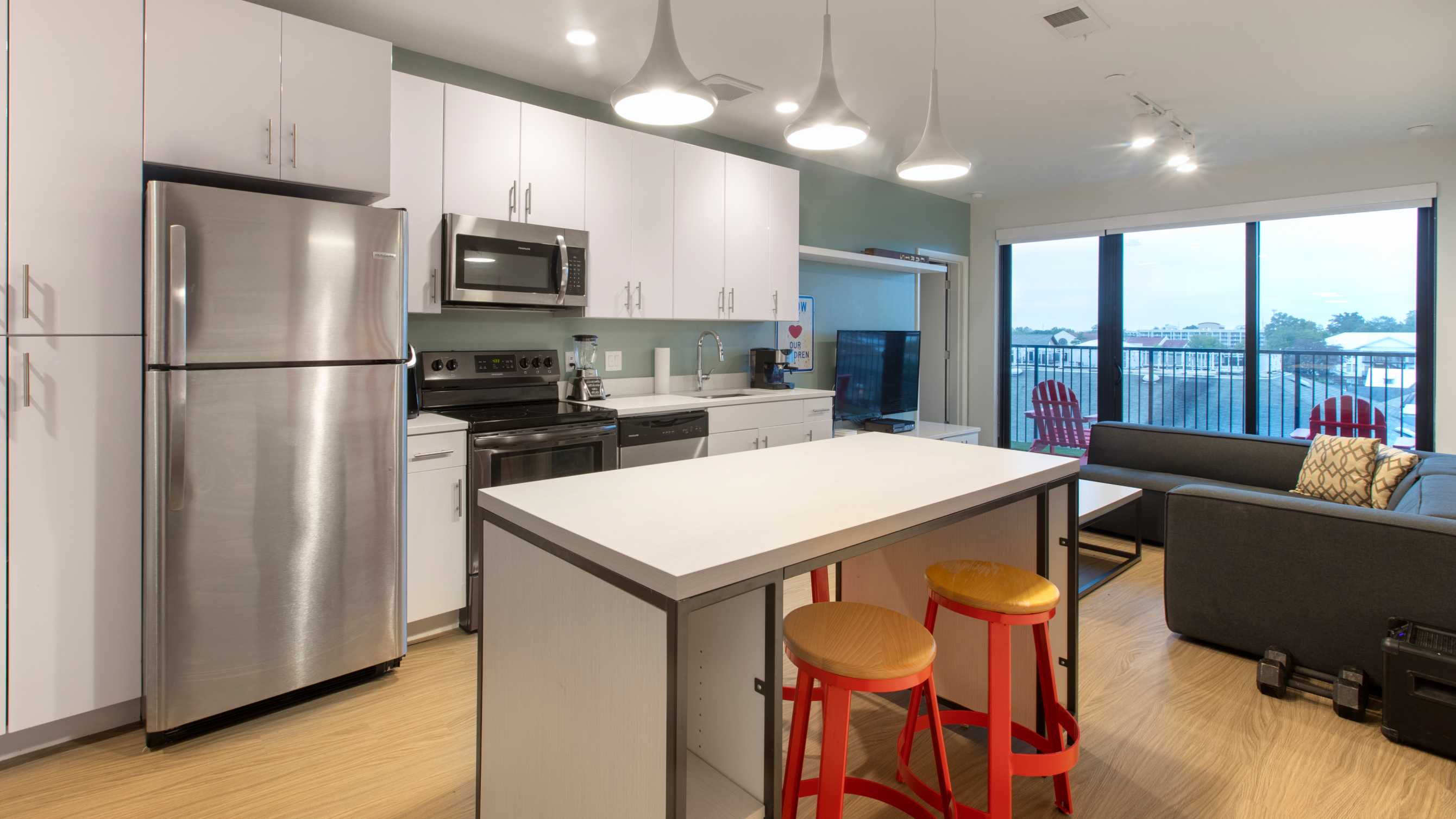 A kitchen with modern appliances