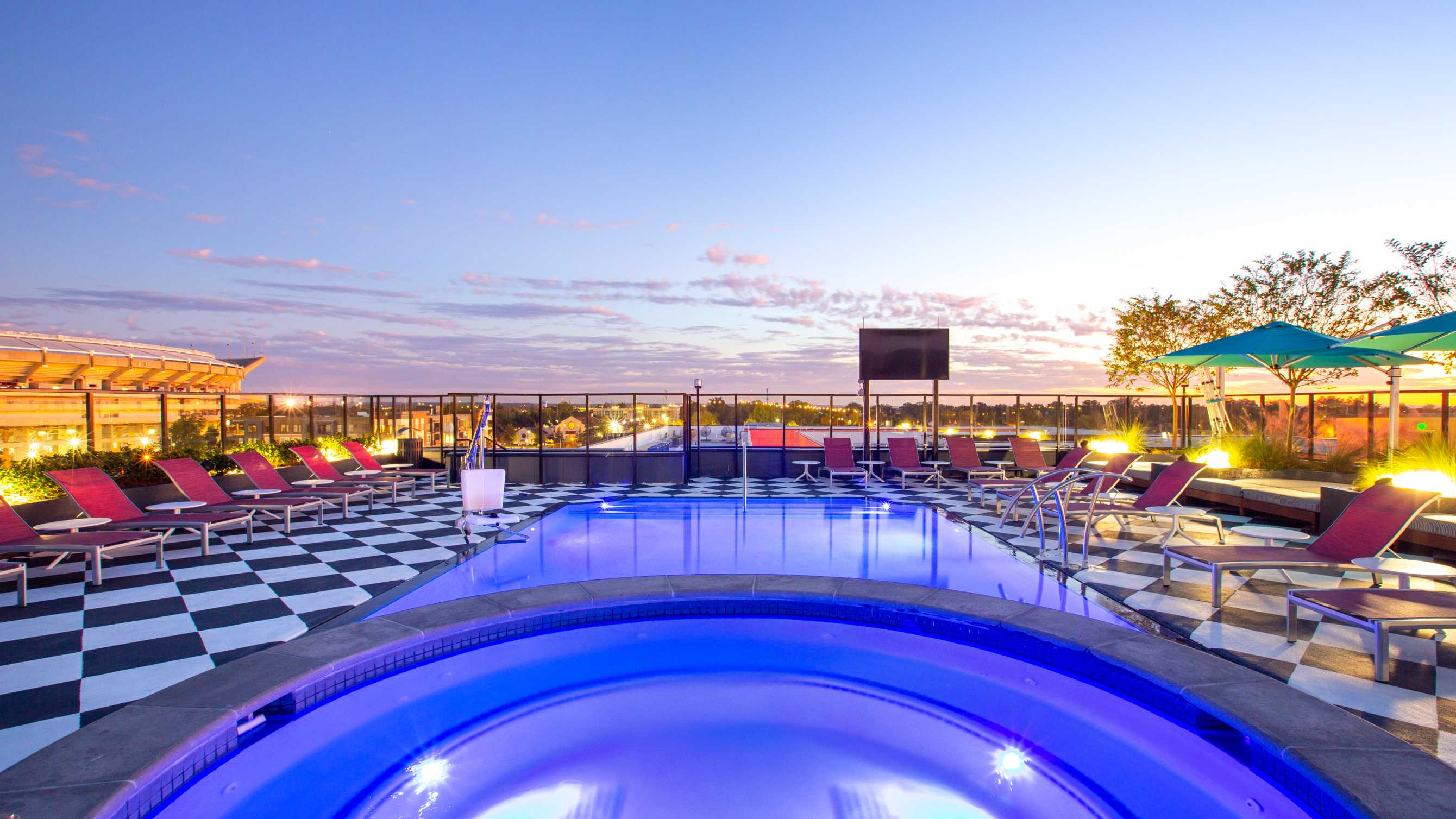 A resort-style swimming pool