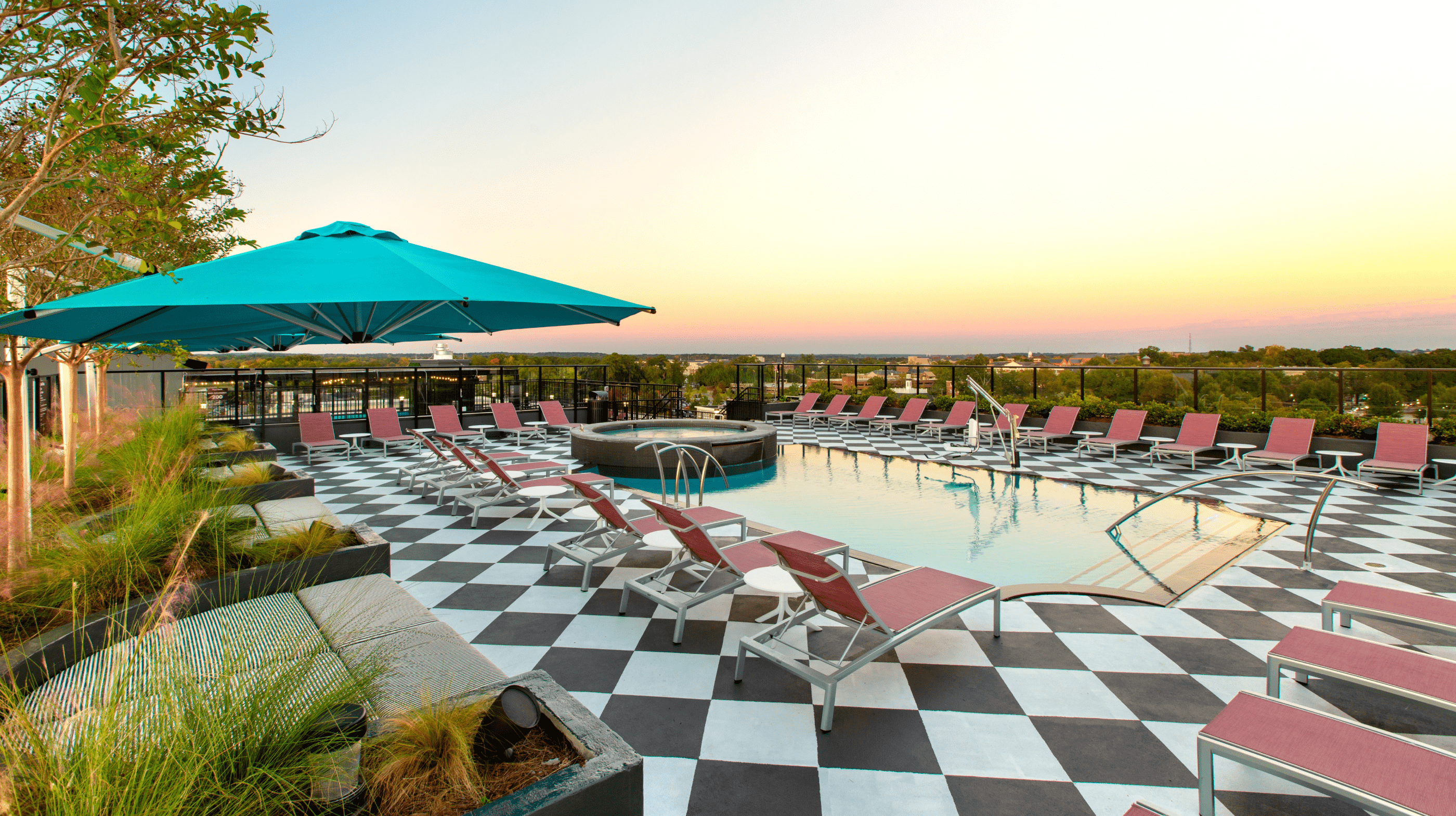 A resort-style swimming pool