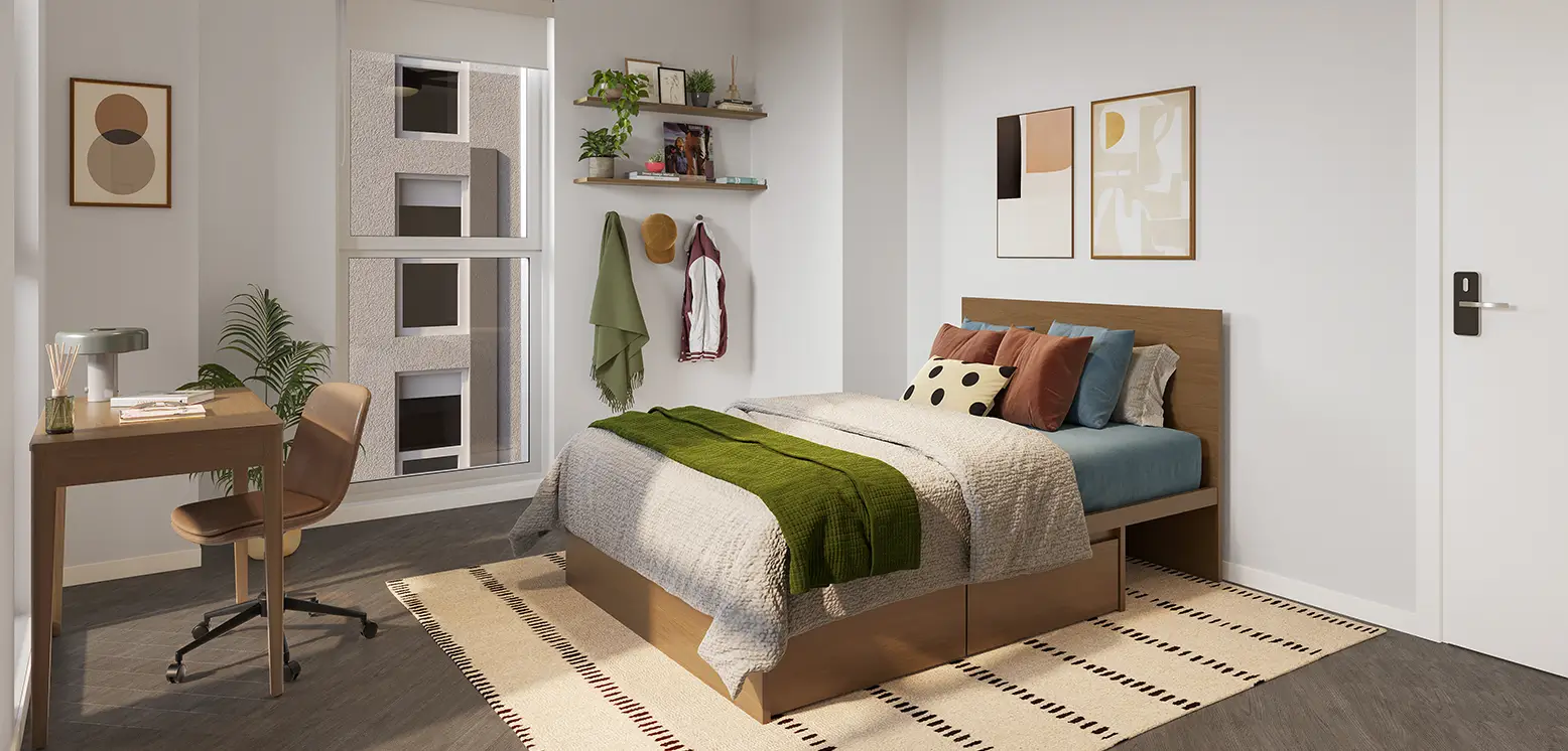 Bedroom with a bed and decoration