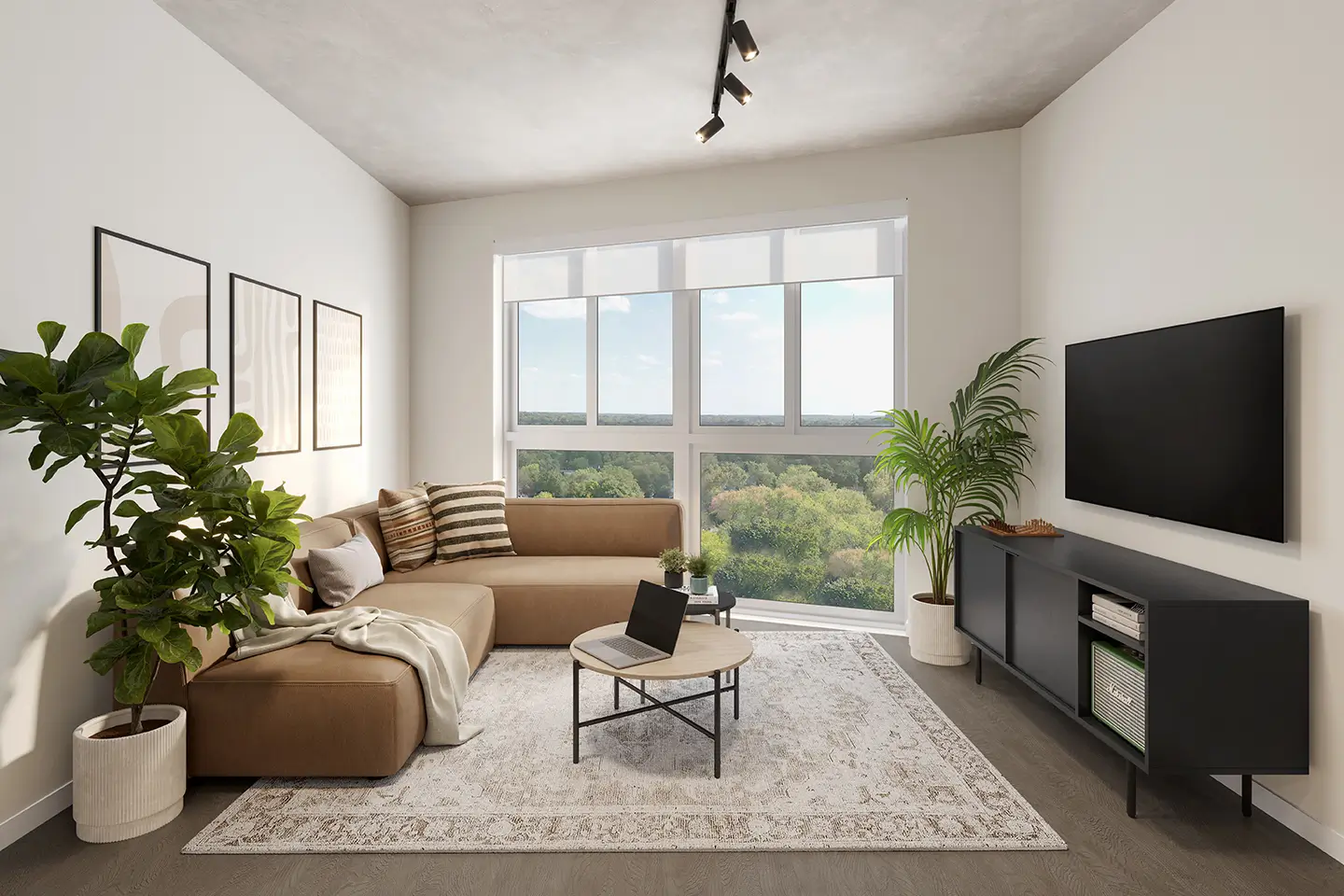 furnished living room