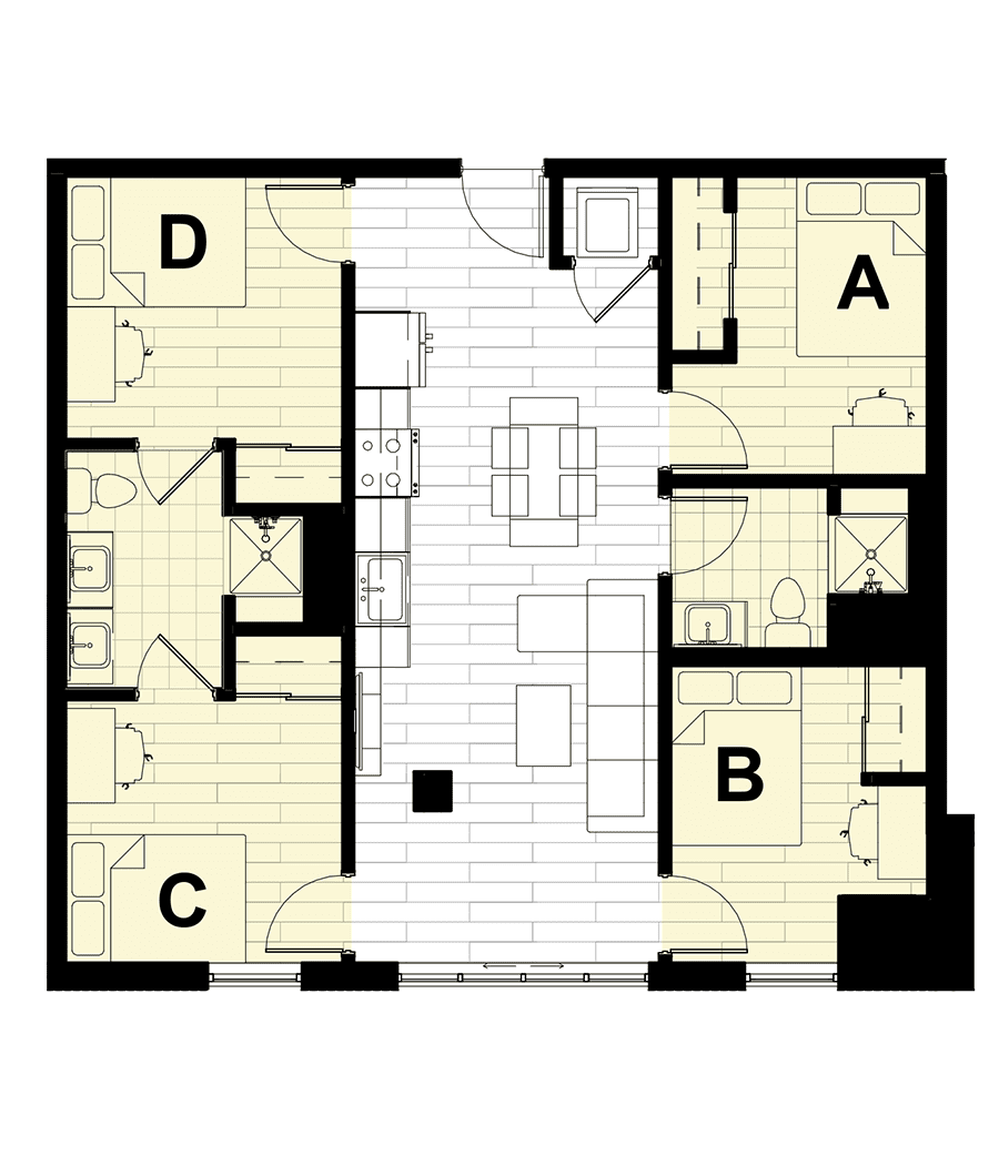 Rendering for 4x2 - A floor plan
