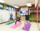 Three people doing yoga at a fitness center