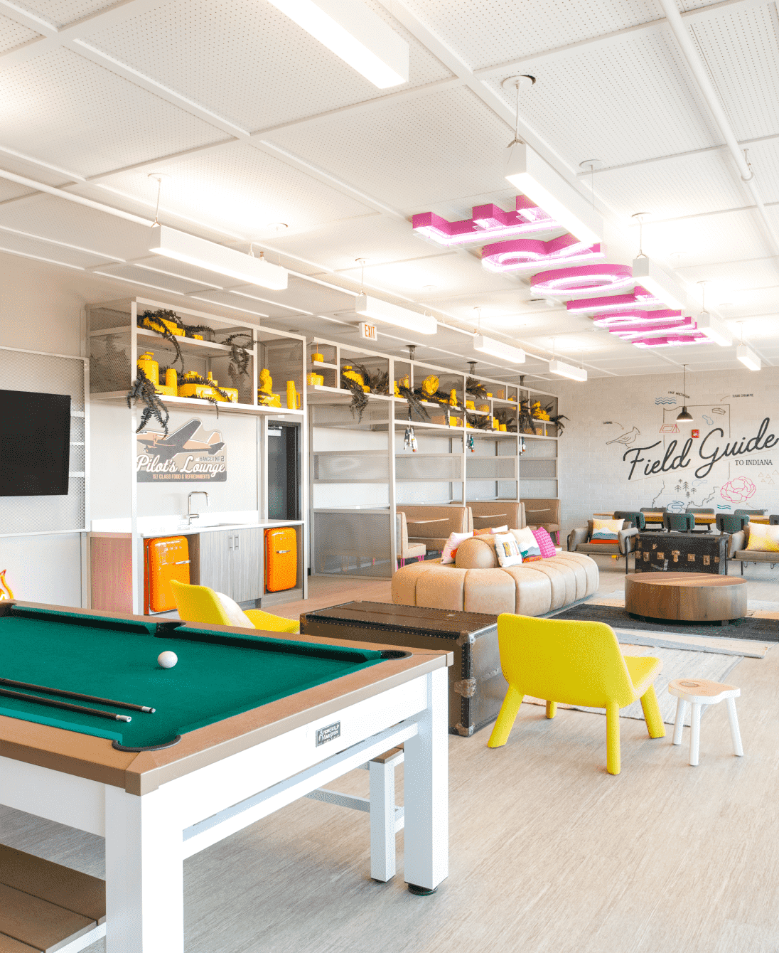 Lobby area with a pool table